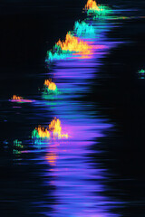 Flower background: Night sky filled with floral fireworks and vibrant colors