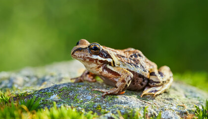 Obraz premium Small frog in nature. Animal, wildlife concept.
