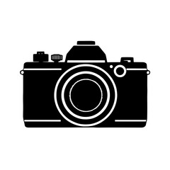 Vintage style camera captures memories in black and white, symbolizing nostalgia and creativity in photography
