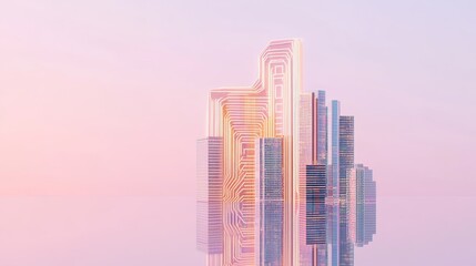 Obraz premium Futuristic Smart Cityscape with Glowing AI-Driven Architecture 11