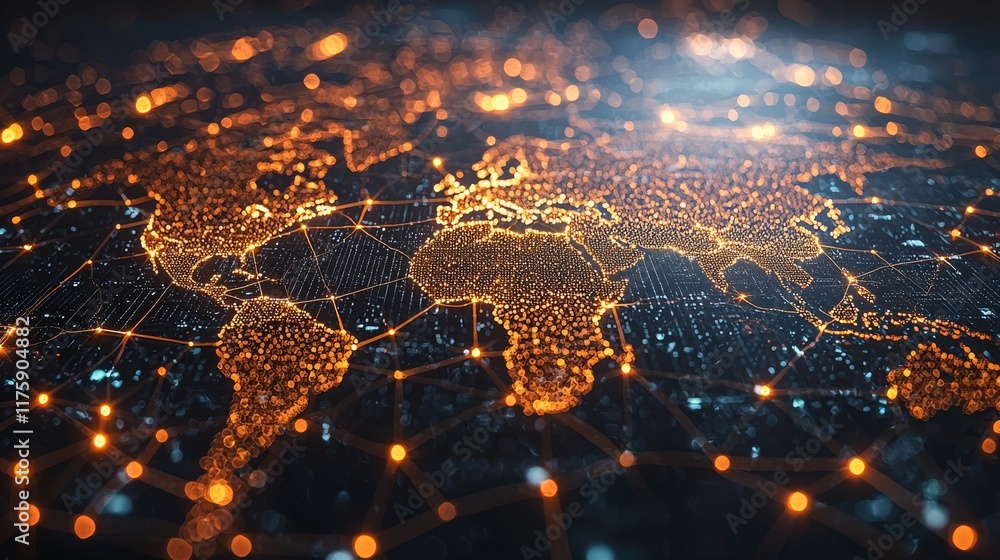 Poster abstract background featuring clean connection nodes and lines