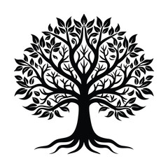 black and white tree