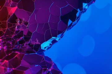 a close up of a blue purple cracked glass