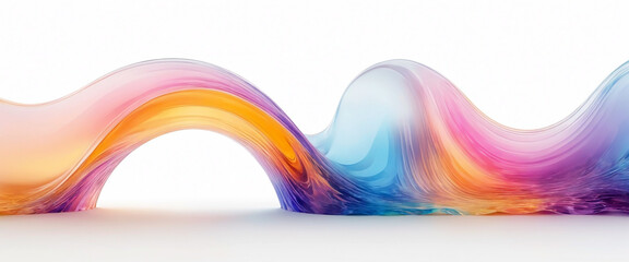 Fototapeta premium Colorful Transparent Cosmic Glass Wave Background Banner