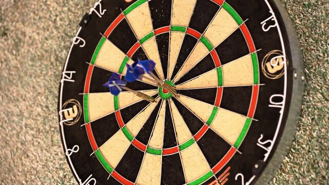 Throwing a dart at a target in a game of darts
