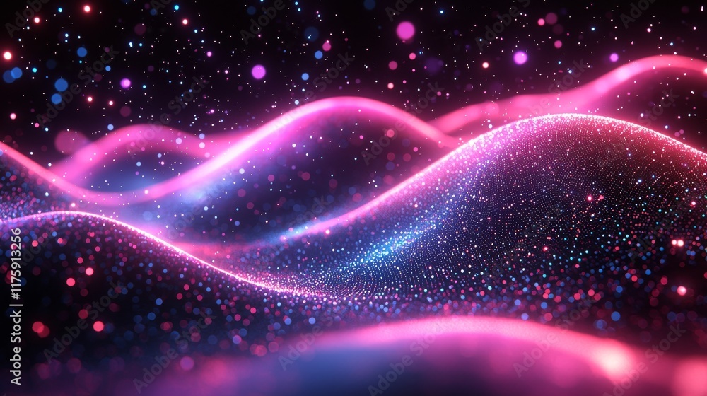 Poster a 3d background illustration of an online social network, complete with lines and dots symbolizing t