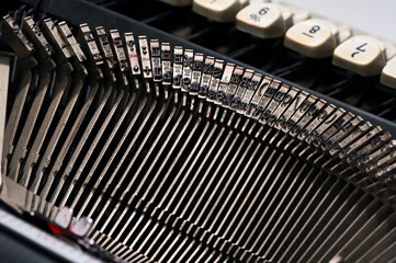 typewriter, typewriter keys, old and used typewriter