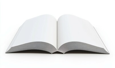 Fototapeta premium standing magazine mockup with a blank white cover, isolated on a white background.