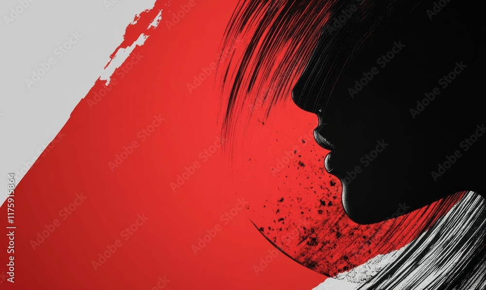 Aufkleber abstract poster banner design with black and red grains and white noise texture on a gradient backgr