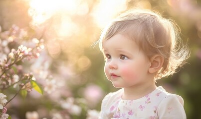 A close-up of spring blossoms with a soft, sunlit bokeh background