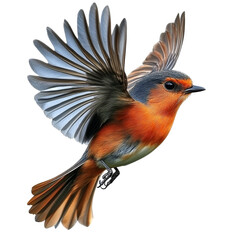 Colorful bird soaring through the sky