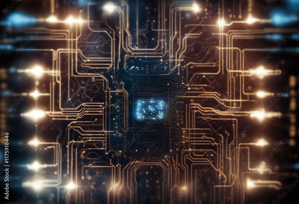 Poster quantum brain biotechnology technology lea machine cyber electronic computing system