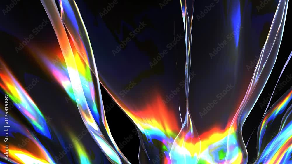 Poster abstract colorful background animation with glowing lines