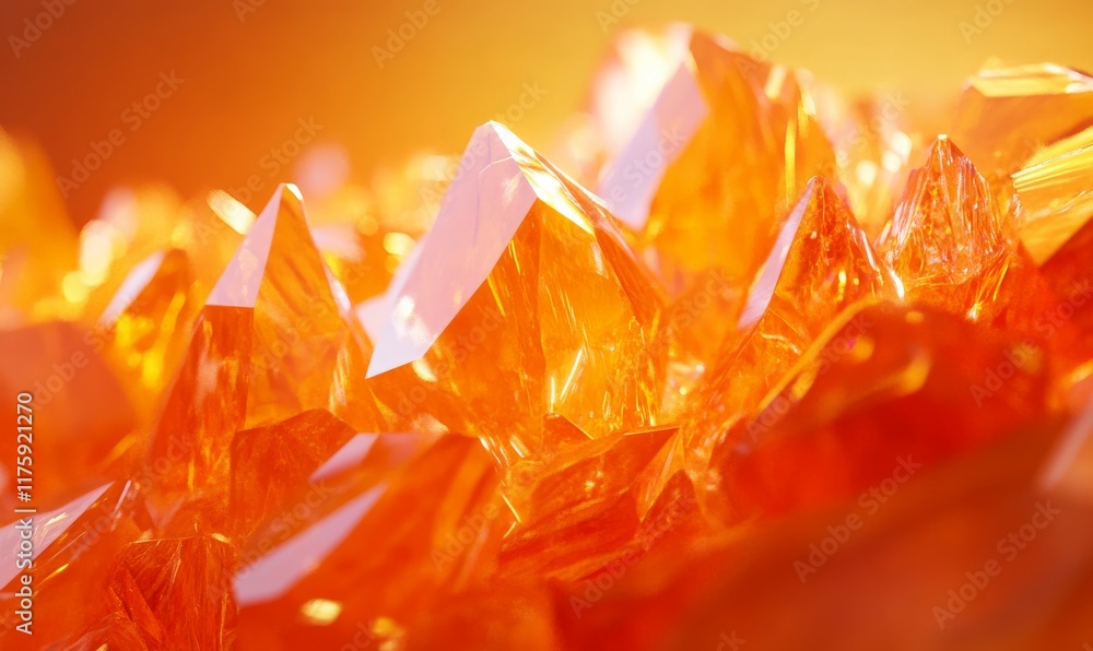 Aufkleber orange crystal mesh. futuristic global data network concept with copy space. 3d render.