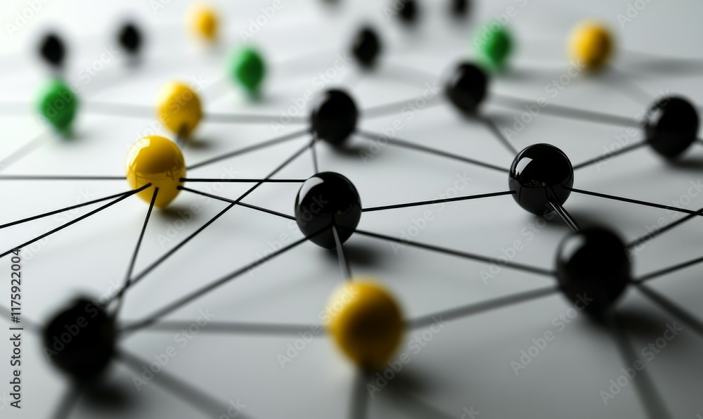 Poster abstract network of connected points, symbolizing communication