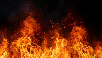 Fototapeta premium Fire flame texture for banner background burn abstract lights burning big flame