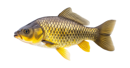 Detailed view of a common carp in natural colors