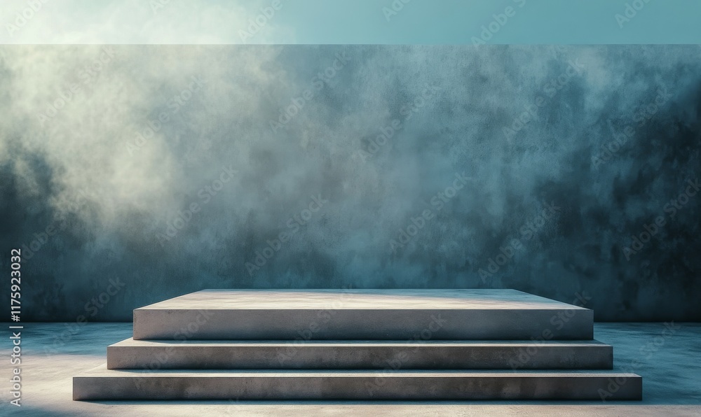 Poster background with a stage platform in a minimal theme