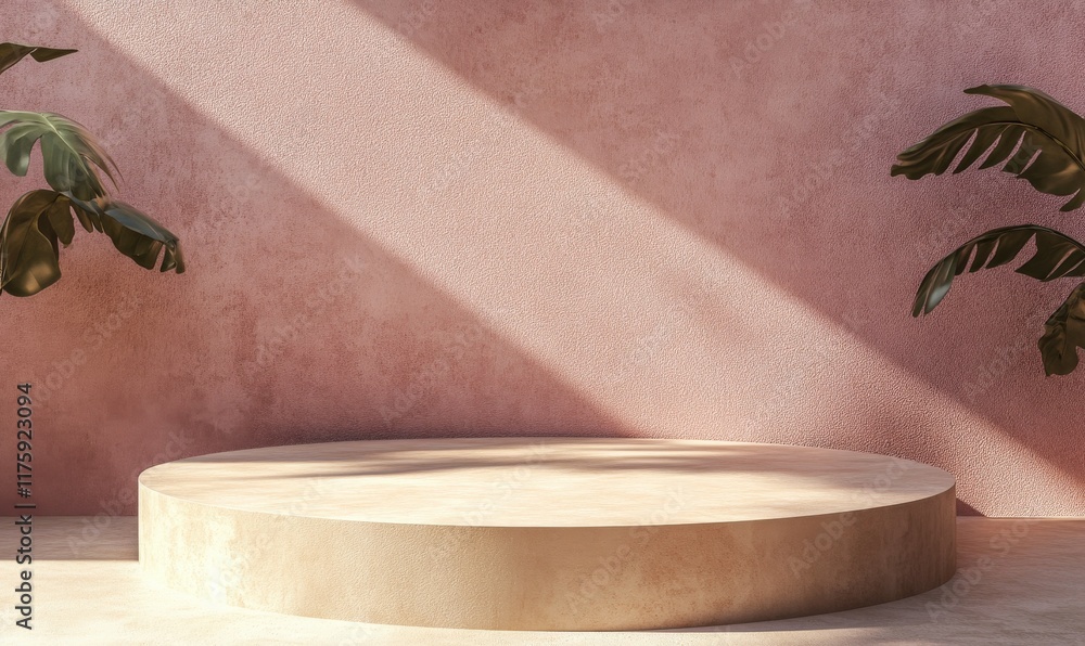 Poster background with a stage platform in a minimal theme