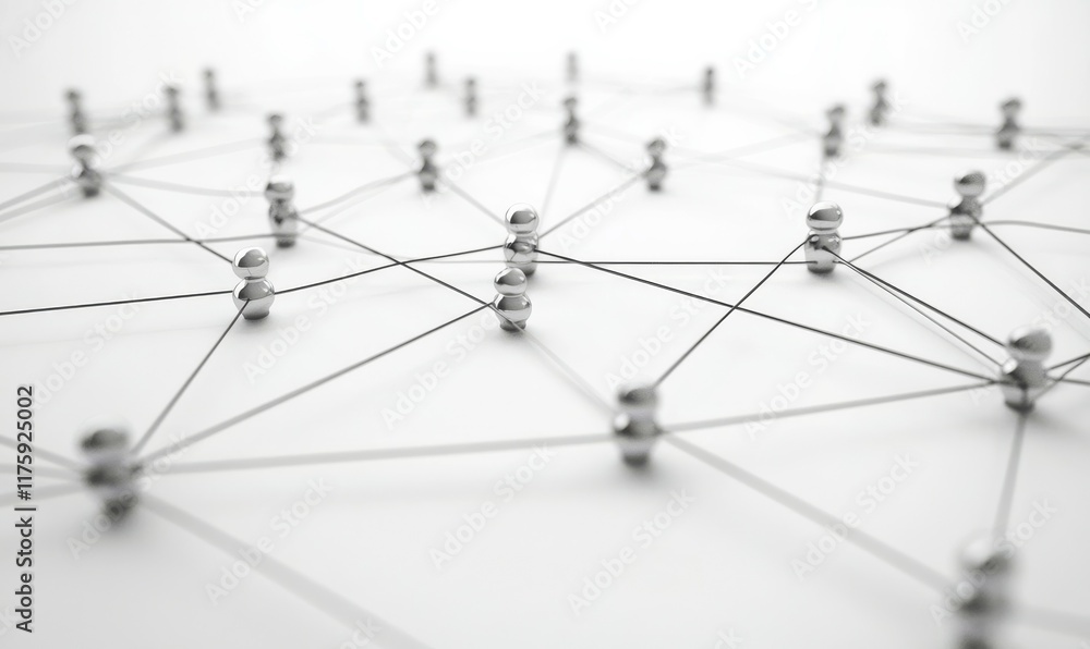 Aufkleber abstract network of connected points, symbolizing communication