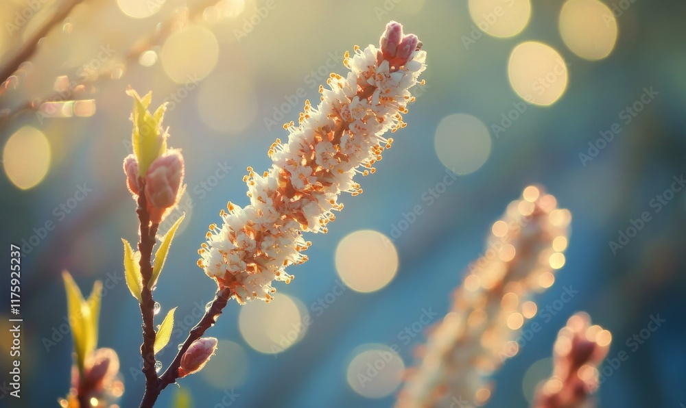 Poster abstract spring background with bokeh