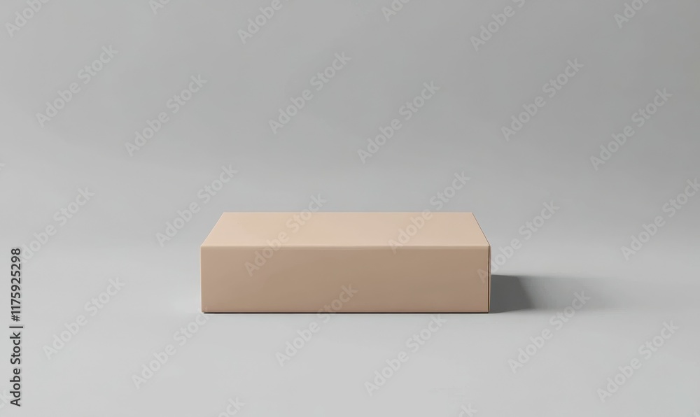 Poster rectangle cardboard package box mockup on a light gray background. a blank mockup template is availa