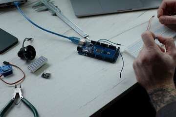Close-Up of Microprocessor Programming Lesson