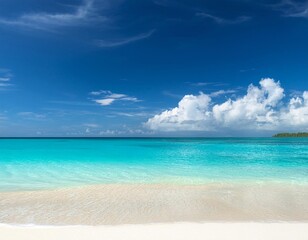 Fototapeta premium Summer vacation tropical beach with blue sky and sea for relaxation panoramic beach background