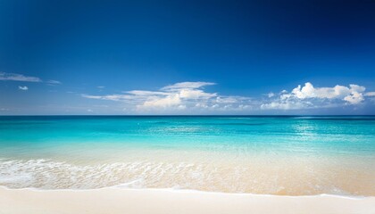 Obraz premium Summer vacation tropical beach with blue sky and sea for relaxation panoramic beach background