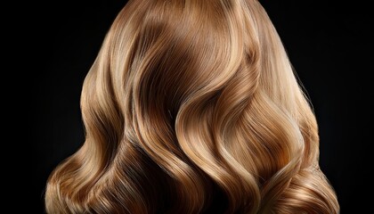 Fototapeta premium Female wig on a black background