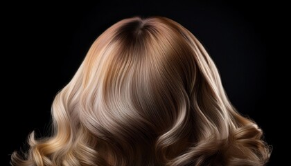 Naklejka premium Female wig on a black background