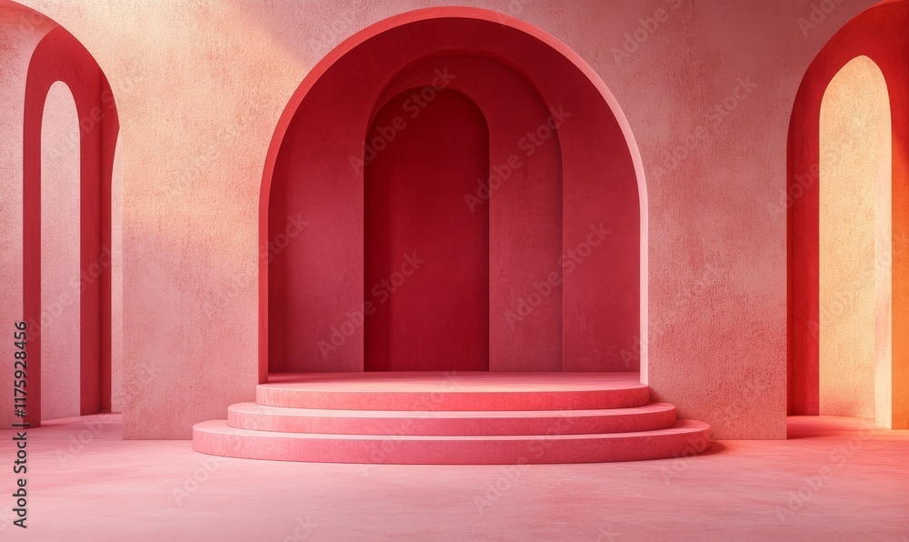 Poster background with a stage platform in a minimal theme