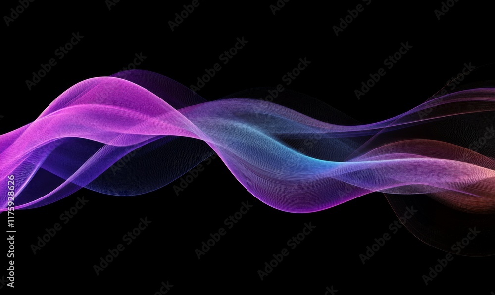 Poster banner website header design with abstract dynamic color flow wave black background grainy texture i