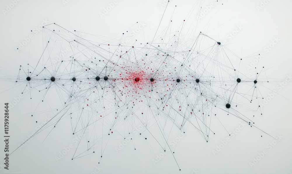 Poster abstract network of connected points, symbolizing communication