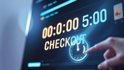 Countdown timer for online checkout process with finger pressing