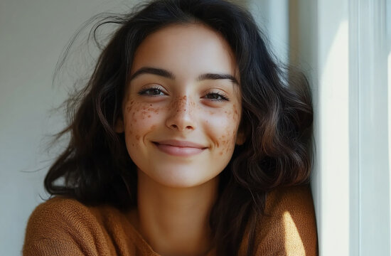 An elderly man with vitiligo looking contemplative, his face lit by soft evening light - Powered by Adobe