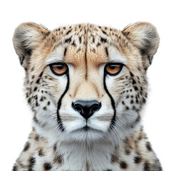 white cheeta head realistic photo white background