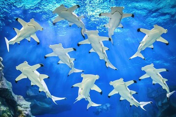Obraz premium Scalloped Hammerhead Sharks