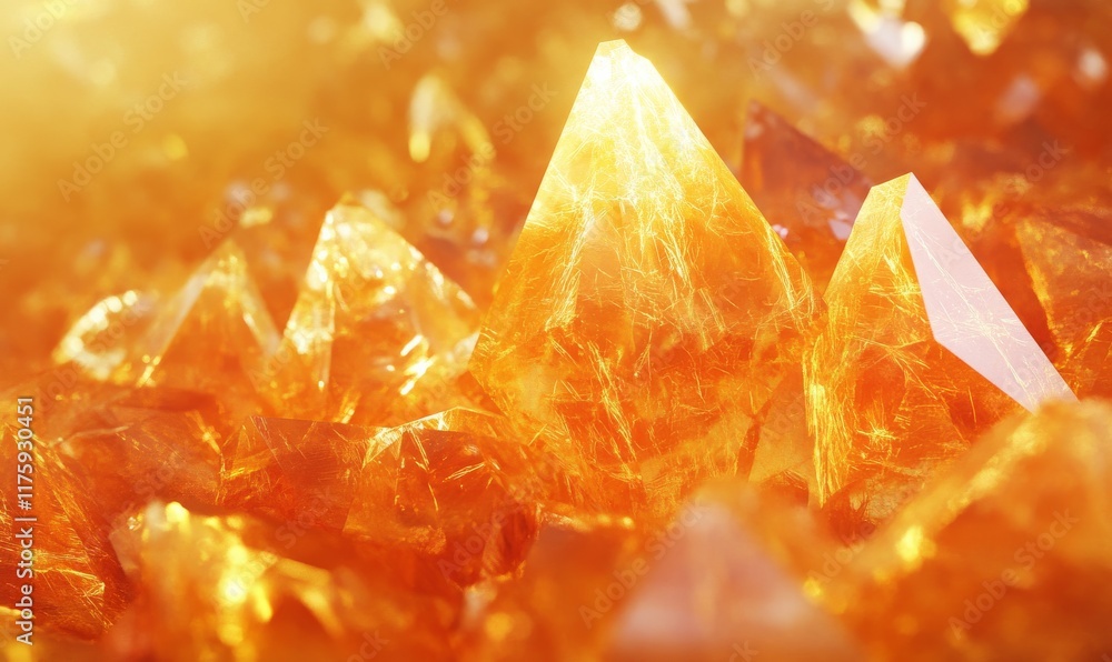 Poster orange crystal mesh. futuristic global data network concept with copy space. 3d render.