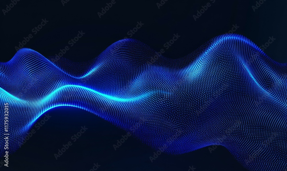 Poster design banner header with blue gradient background grainy glowing blue light on dark backdrop noise 