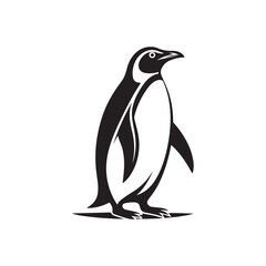 Obraz premium penguin silhouette vector line art logo design