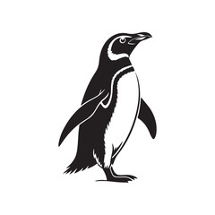 Fototapeta premium penguin silhouette vector line art logo design