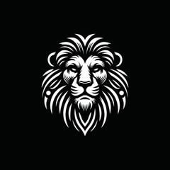 fearsome, authoritative, charismatic lion head logo