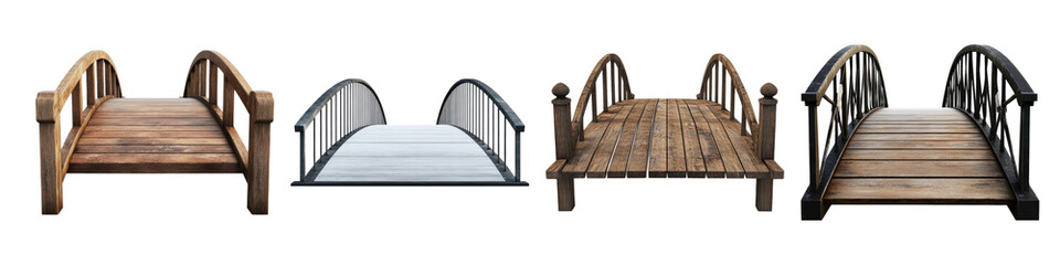 Obraz premium Footbridge isolated on transparent background, Set of