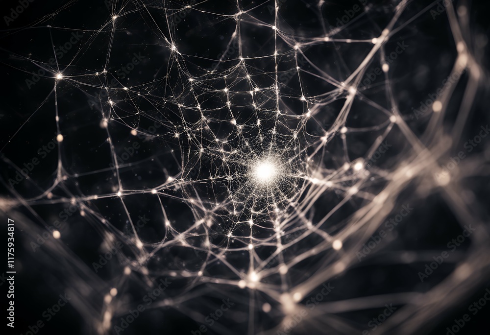 Poster shape web canvas threads takes darkness peculiar cosmic infinite invisible