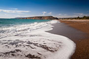 Paramali Turtle Beach in november sun; Cyprus