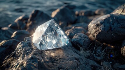 Obraz premium Stone crystals can be polished to enhance their shine. The process reveals the true beauty of each stone.