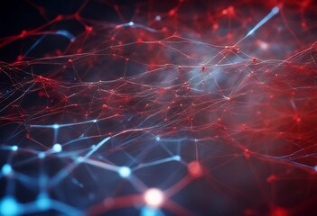 an blue vibrant representation glowing nodes stunning lines visual network