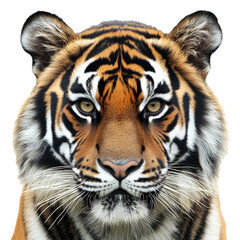 Fototapeta premium Majestic tiger gazing directly at the viewer