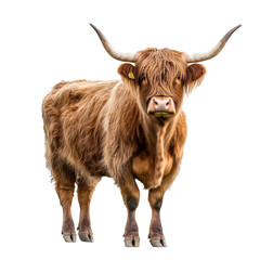Highland cattle on a white backdrop